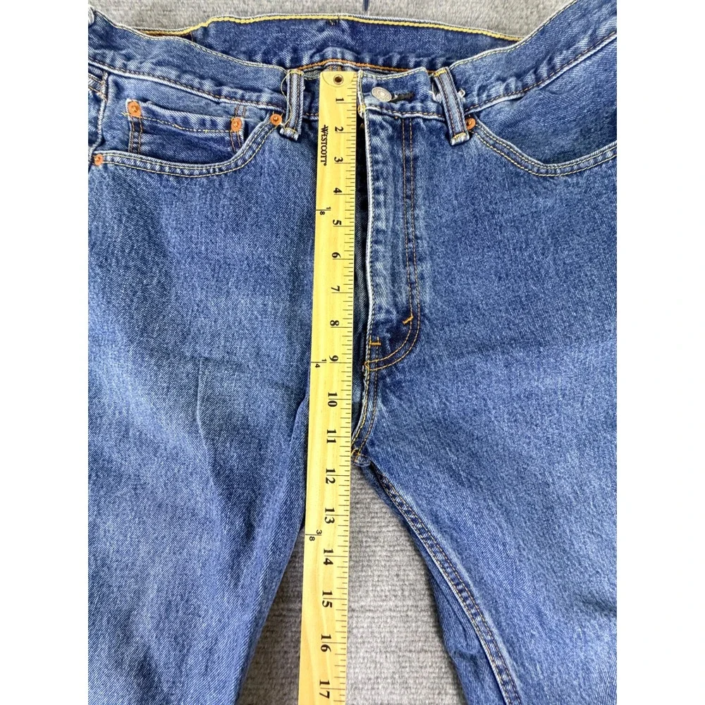 Levis 505 Regular Fit Straight Leg Jeans Mens 36x32 Blue Denim 00505-4886